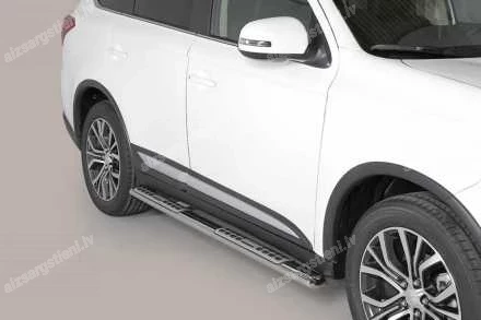 MISUTONIDA OVAL SIDE BARS WITH INTEGRATED PLASTIC FOOTSTEPS MITSUBISHI Outlander
