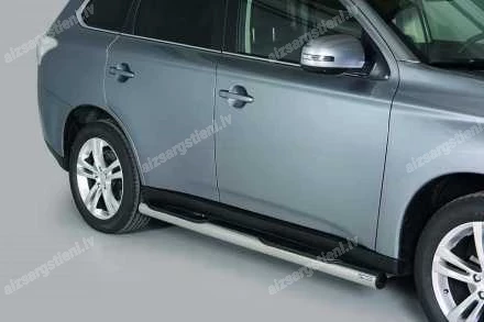 MISUTONIDA ROUND SIDE BARS WITH PLASTIC FOOTSTEPS MITSUBISHI Outlander