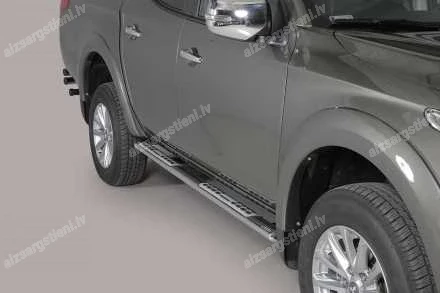 MISUTONIDA OVAL SIDE BARS WITH INTEGRATED PLASTIC FOOTSTEPS FIAT Fullback, MITSUBISHI L200