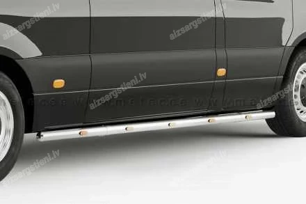 METEC ROUND SIDE PROTECTION BARS WITH ADDITIONAL LED BODY LIGHTS (L2 WHEELBASE) VOLKSWAGEN T5